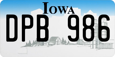 IA license plate DPB986