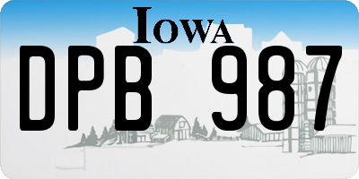IA license plate DPB987