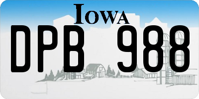 IA license plate DPB988