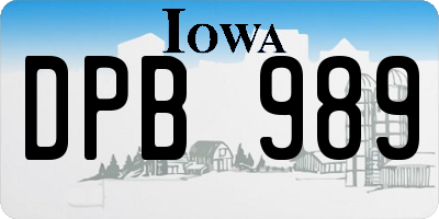 IA license plate DPB989