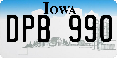 IA license plate DPB990
