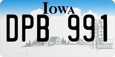 IA license plate DPB991