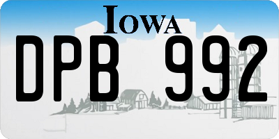 IA license plate DPB992