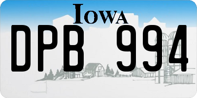 IA license plate DPB994