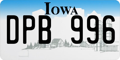 IA license plate DPB996