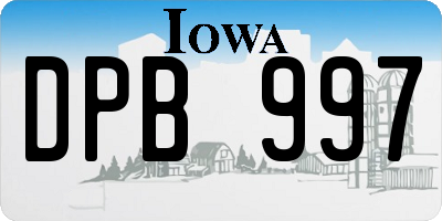 IA license plate DPB997