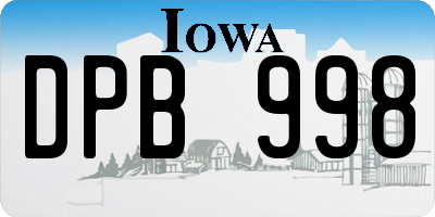IA license plate DPB998
