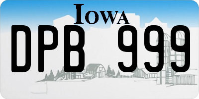IA license plate DPB999