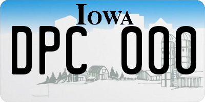 IA license plate DPC000