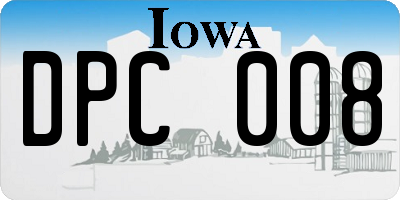 IA license plate DPC008
