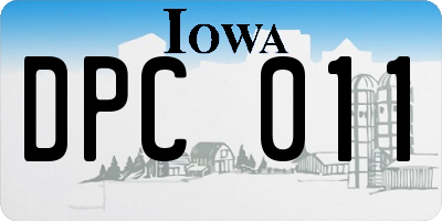 IA license plate DPC011