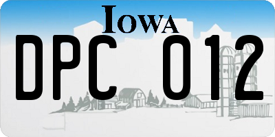 IA license plate DPC012