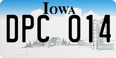 IA license plate DPC014