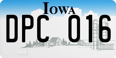 IA license plate DPC016