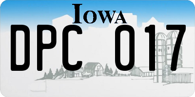 IA license plate DPC017