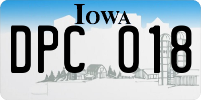 IA license plate DPC018