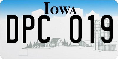 IA license plate DPC019