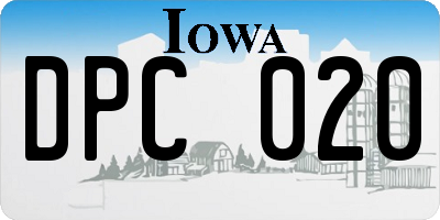 IA license plate DPC020