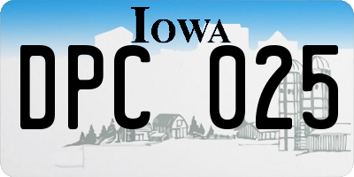 IA license plate DPC025