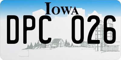 IA license plate DPC026