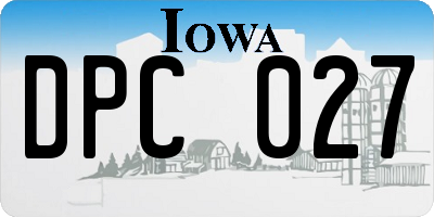 IA license plate DPC027