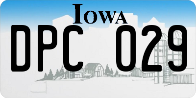IA license plate DPC029