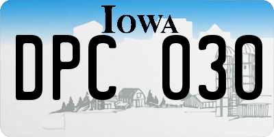 IA license plate DPC030