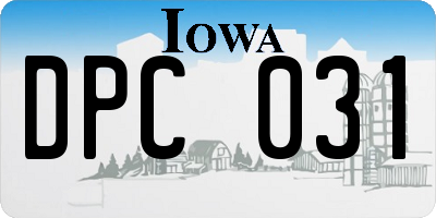 IA license plate DPC031