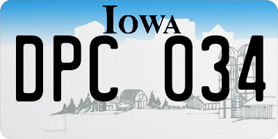 IA license plate DPC034