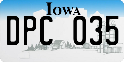 IA license plate DPC035