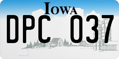 IA license plate DPC037
