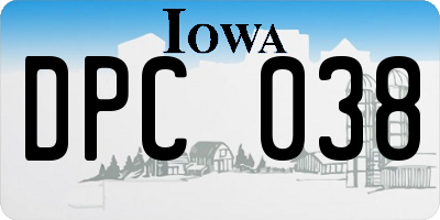 IA license plate DPC038