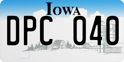 IA license plate DPC040