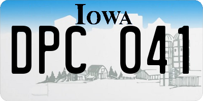 IA license plate DPC041