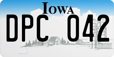 IA license plate DPC042