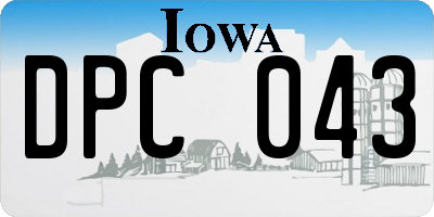 IA license plate DPC043