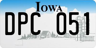 IA license plate DPC051