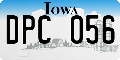 IA license plate DPC056