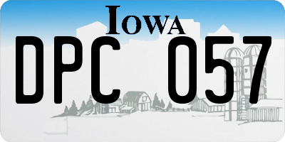 IA license plate DPC057