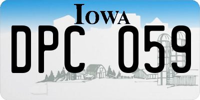 IA license plate DPC059