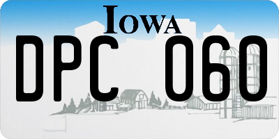 IA license plate DPC060