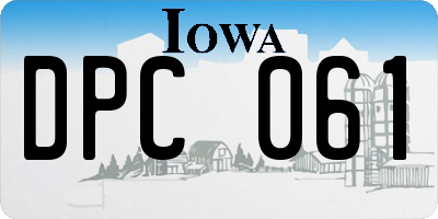 IA license plate DPC061