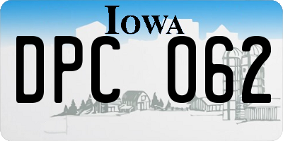 IA license plate DPC062