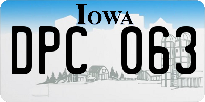 IA license plate DPC063