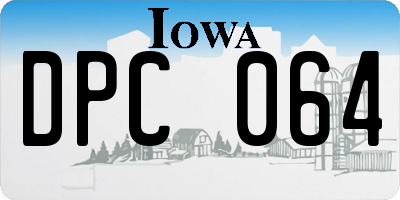 IA license plate DPC064