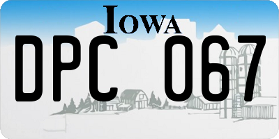 IA license plate DPC067