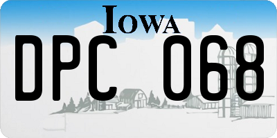 IA license plate DPC068