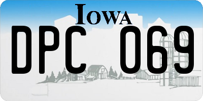IA license plate DPC069