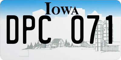 IA license plate DPC071