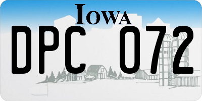 IA license plate DPC072